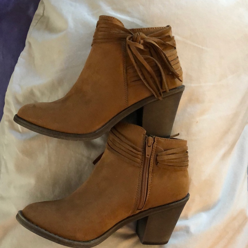 Time and Tru tassel cognac colored bootie